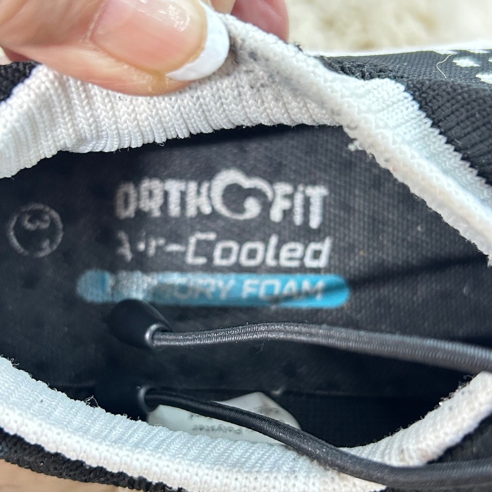 OrthoFit Air Cooled Memory Foam Walking Shoes Womens 7.5 Black Comfort Sneakers - Picture 6 of 8